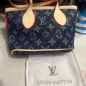 Louis Vuitton Navy and Beige Mini Bag